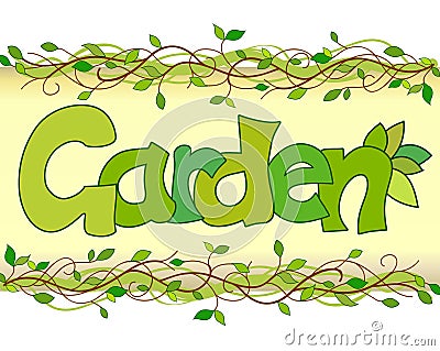 Beautiful image of the word garden Vector Illustration