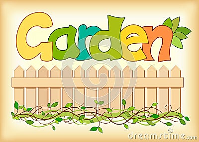 Beautiful image of the word garden Vector Illustration