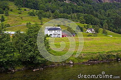 Beautiful and impressive green nature in Norway Stock Photo