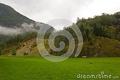 Beautiful and impressive green nature in Norway Stock Photo