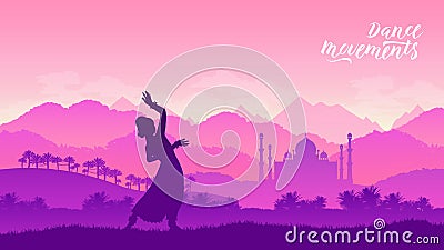 Beautiful indian girl dancer concept Vector Illustration