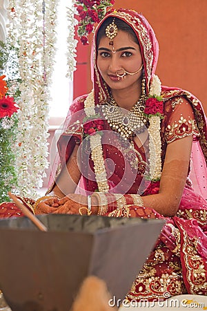 Beautiful Indian, Punjabi Bride Stock Photo