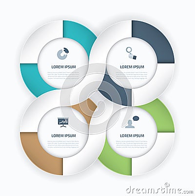 Beautiful infographic connection circle vector bus Vector Illustration