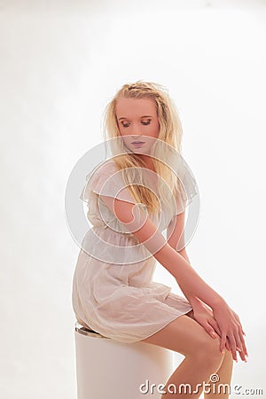 Beautiful innocent young woman Stock Photo