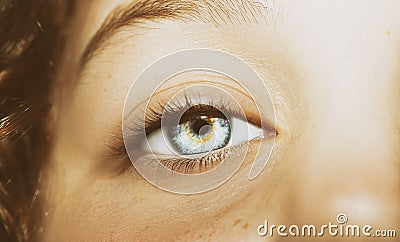 A beautiful insightful look eye. Close up shot Stock Photo