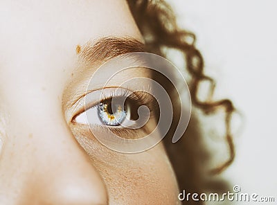 A beautiful insightful look eye. Close up shot Stock Photo