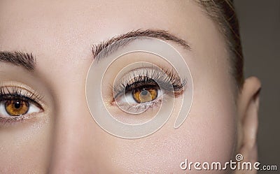 A beautiful insightful look woman eyes. Close up shot Stock Photo