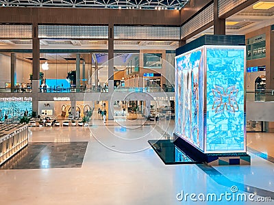 Beautiful interior design of the famous Yas Mall landmark in Abu Dhabi city Editorial Stock Photo