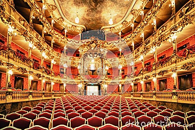 Beautiful interior of Old Residence Theatre in Munich Stock Photo