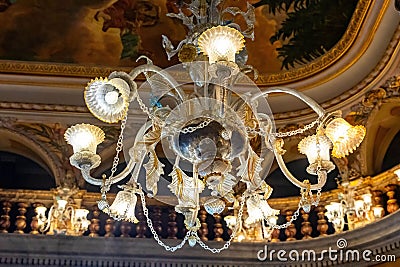 Beautiful interior view of famous Amazon theater in Manaus Brazil Editorial Stock Photo