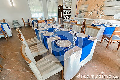 Beautiful inviting view of Cuban restaurant ready to serve their guests Editorial Stock Photo