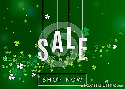 Beautiful ireland background for st. Patrick`s day sale poster or banner design Vector Illustration