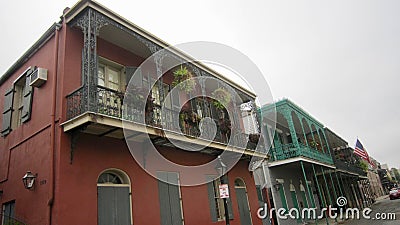 Classic Architecture in the Historic French Quarter, New Orleans, Louisiana. Adorned by decorative ironwork Editorial Stock Photo