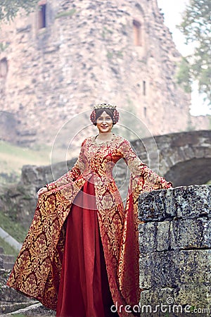 Beautiful Isabella of France, queen of England on Middle Ages period Stock Photo