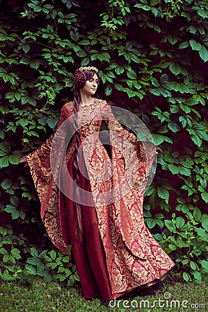 Beautiful Isabella of France, queen of England on Middle Ages period Stock Photo