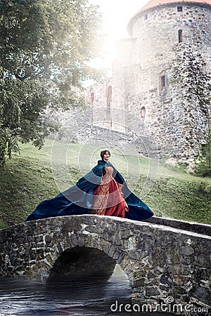 Beautiful Isabella of France, queen of England on Middle Ages period Stock Photo