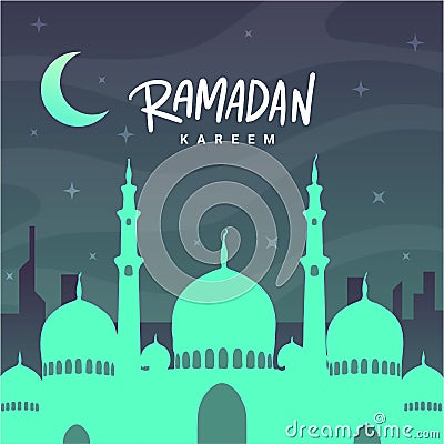 Beautiful Islamic design template for Ramadan kareem. Vector illustration Vector Illustration