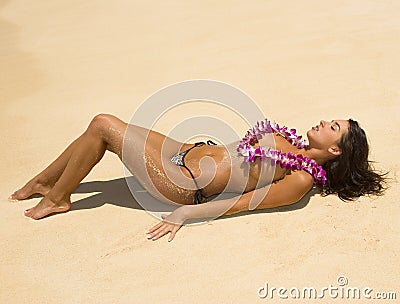 A beautiful Italian girl in a bikini Stock Photo