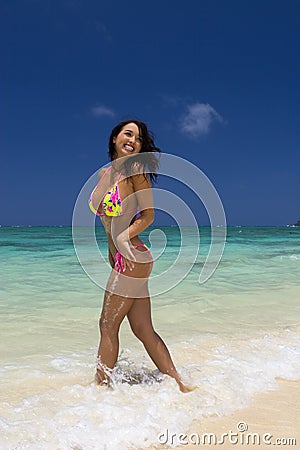 A beautiful Italian girl in a bikini Stock Photo