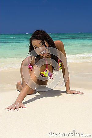 A beautiful Italian girl in a bikini Stock Photo