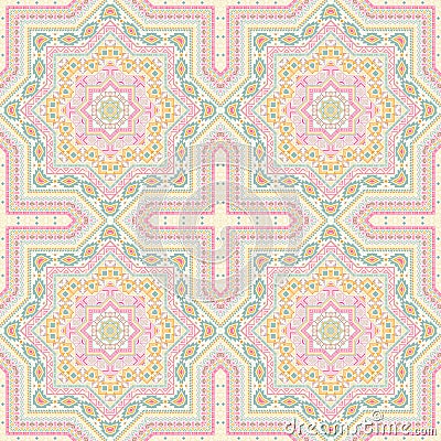 Beautiful italian maiolica tile seamless rapport. Ethnic geometric vector patchwork Vector Illustration