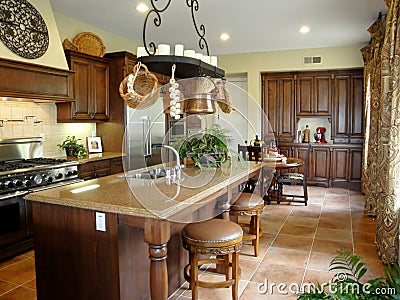 Beautiful Italian Style Kitchen Stock Photo