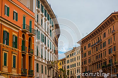 Beautiful italy houses in the ancient city of rome beautiful colors and structures Stock Photo