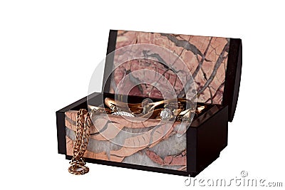 Beautiful jewelry box isolated on white background Stock Photo