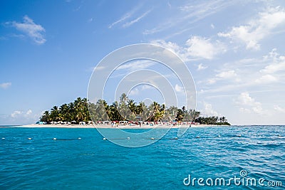 Beautiful Johhny Cay view from a touristic boat Stock Photo