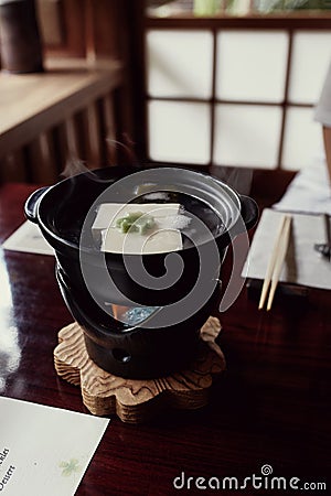 Beautiful Kaiseki tofu course in Japan Stock Photo