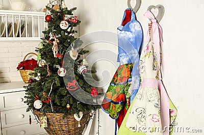 Beautiful kitchen aprons Stock Photo