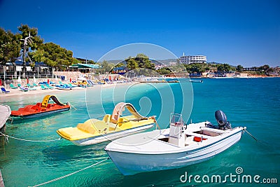 Beautiful Ksamil beach in Albania. Stock Photo