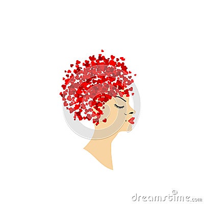 Beautiful lady with abstract hairstyle Vector Illustration