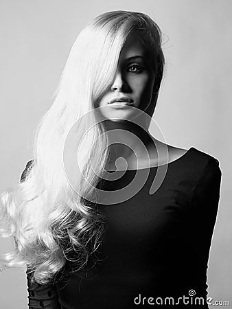 Beautiful lady with magnificent hair Stock Photo