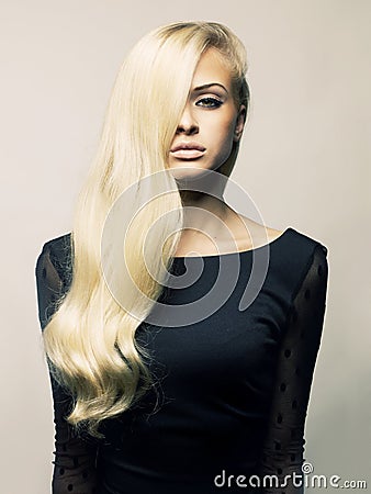 Beautiful lady with magnificent hair Stock Photo