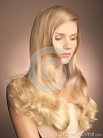 Beautiful lady with magnificent hair Stock Photo