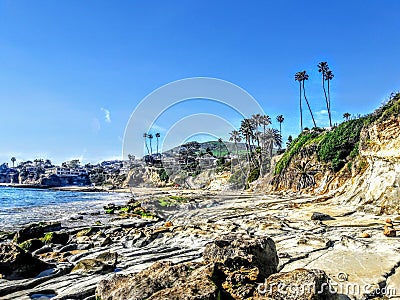 Beautiful Laguna Beach Coastline Stock Photo