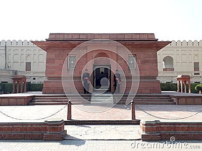 Beautiful Lahore Punjab Pakistan Photograph Tomb of Doctor Allama Muhammad Iqbal National Poetthem of Pakistan Editorial Stock Photo
