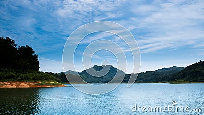 Beautiful lake in Bang Lang Dam , Yala , Thailand Stock Photo