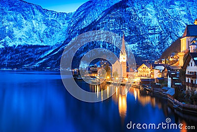 Beautiful lake at Hallstatt Stock Photo