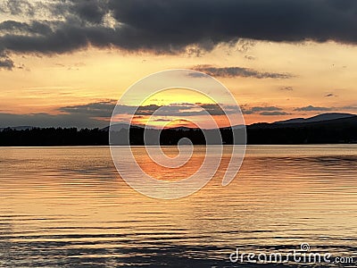 Beautiful Lake Pleasant sunset Stock Photo