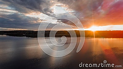 Beautiful lake in summer evening, National park Mari El, Russia Stock Photo