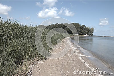 Beautiful Lakeside beach on Lake Erie during a summer Day Stock Photo