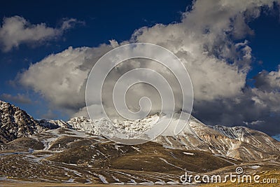 Beautiful landscape in the abruzzo apennines, national park of Gran Sasso Stock Photo