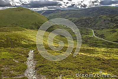 Beautiful landscape in Cairngorm Mountains. Royal Deeside, Braemar, Aberdeenshire, Scotland Stock Photo