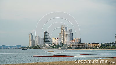 Pattaya beach, Pattaya city, Thailand. Pattaya beach is the best point and popular tourists to visit rest relax play sport Stock Photo