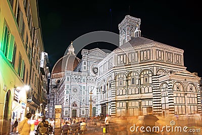 Beautiful landscape fabulous view of famous Florence Duomo Cathedral, Basilica di Santa Maria del Fiore (Basilica of Saint Mary o Editorial Stock Photo