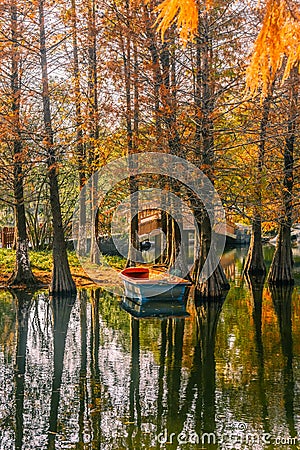 Autumn landscape of Yinzhou Park, Ningbo, China Stock Photo