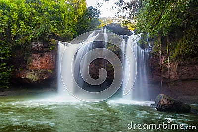 Beautiful landscape of Heaw Suwat waterfall Stock Photo