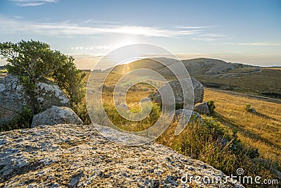 Beautiful landscape with huge monolith rock in Eswatini, Africa Stock Photo